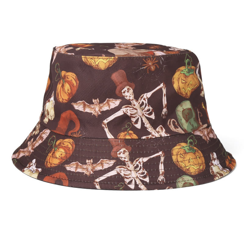 Chapeau bob chauve-souris tête de mort grande taille - Café - Taille unique - image 3