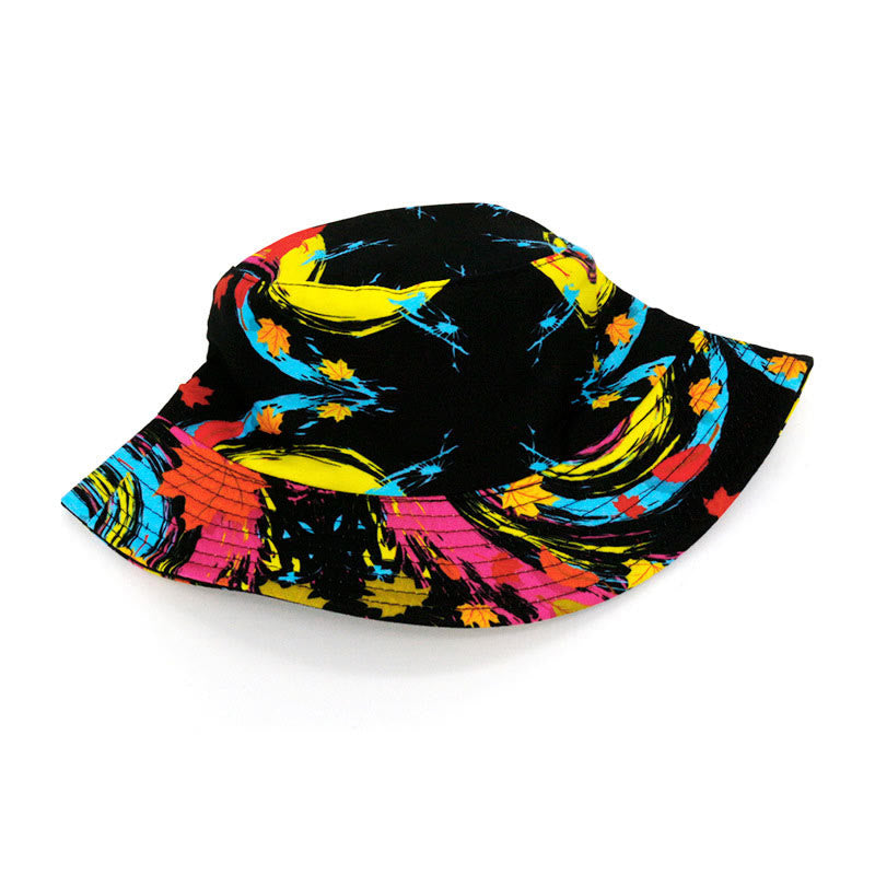 Chapeau bob tie-dye grande taille à feuilles
