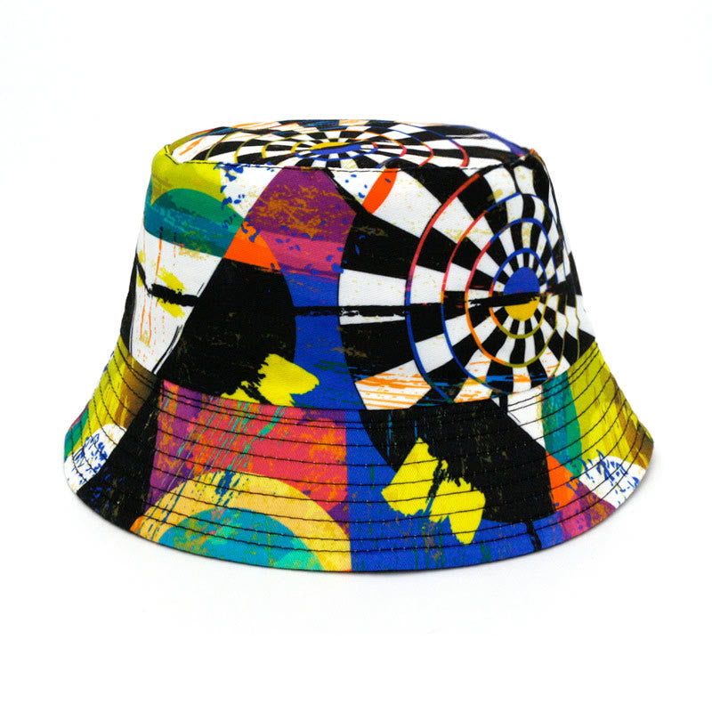 Chapeau bob tie-dye grande taille à feuilles