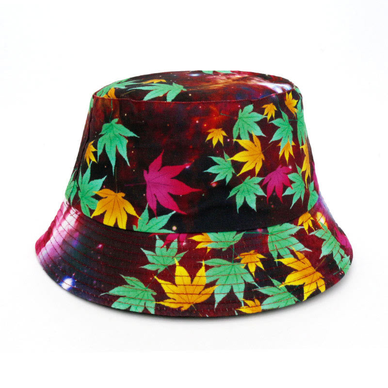 Chapeau bob tie-dye grande taille à feuilles