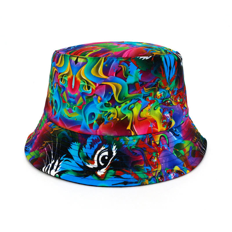 Chapeau bob tie-dye grande taille à feuilles