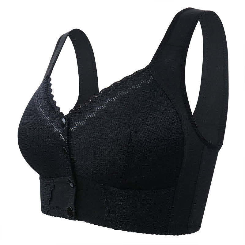 Soutien-gorge sans armatures style gilet en dentelle grande taille