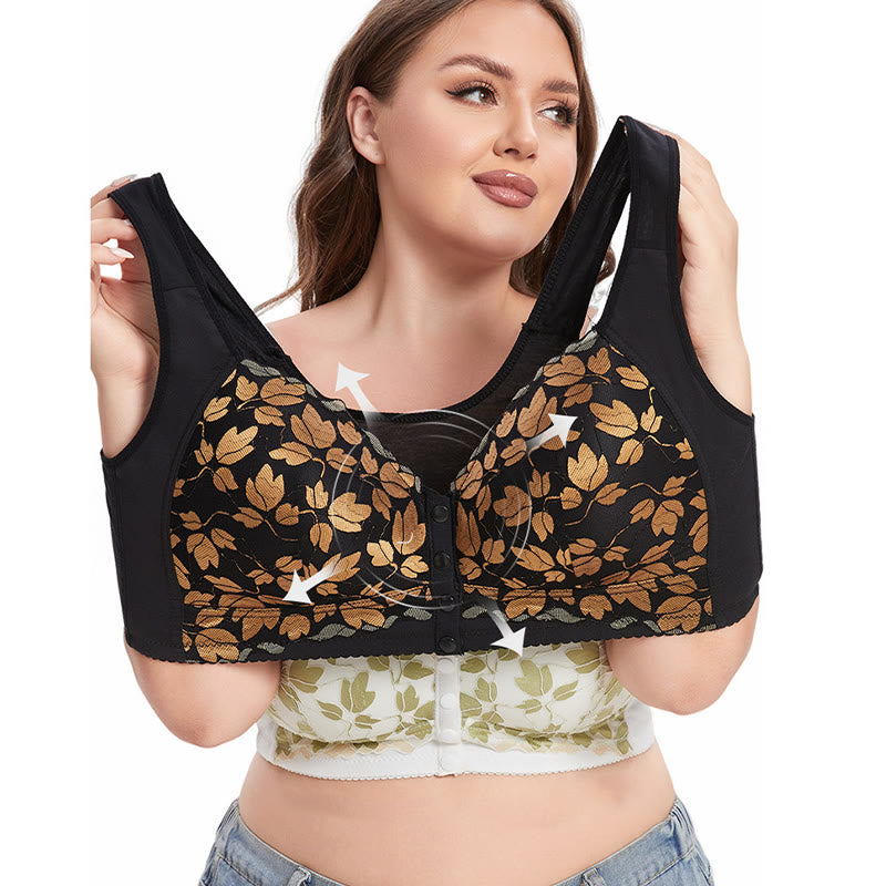 Soutien-gorge sans armatures à boucle en dentelle grande taille