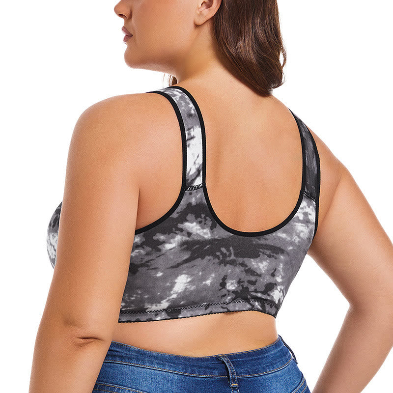 Soutien-gorge sans armatures tie-dye grande taille