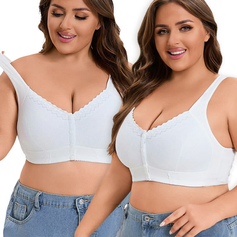 Soutien-gorge sans armatures style gilet en dentelle grande taille