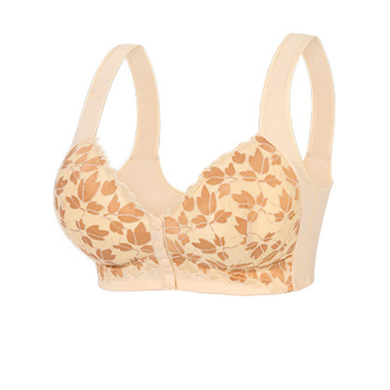 Soutien-gorge sans armatures en dentelle fleurie grande taille