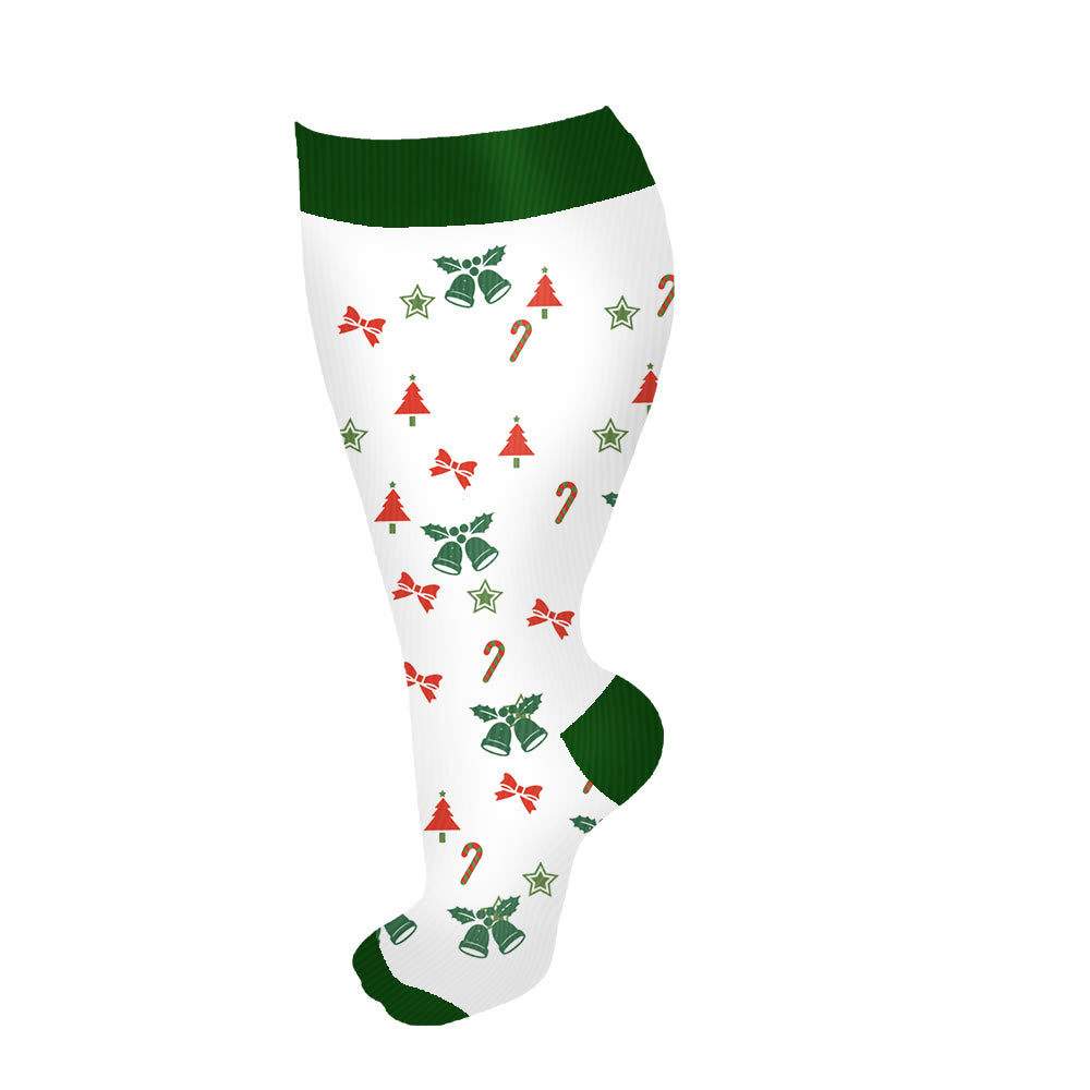 Chaussettes de compression grande taille motif bonhomme en pain d'épices (3 paires) - Blanc - 4XL - image 10
