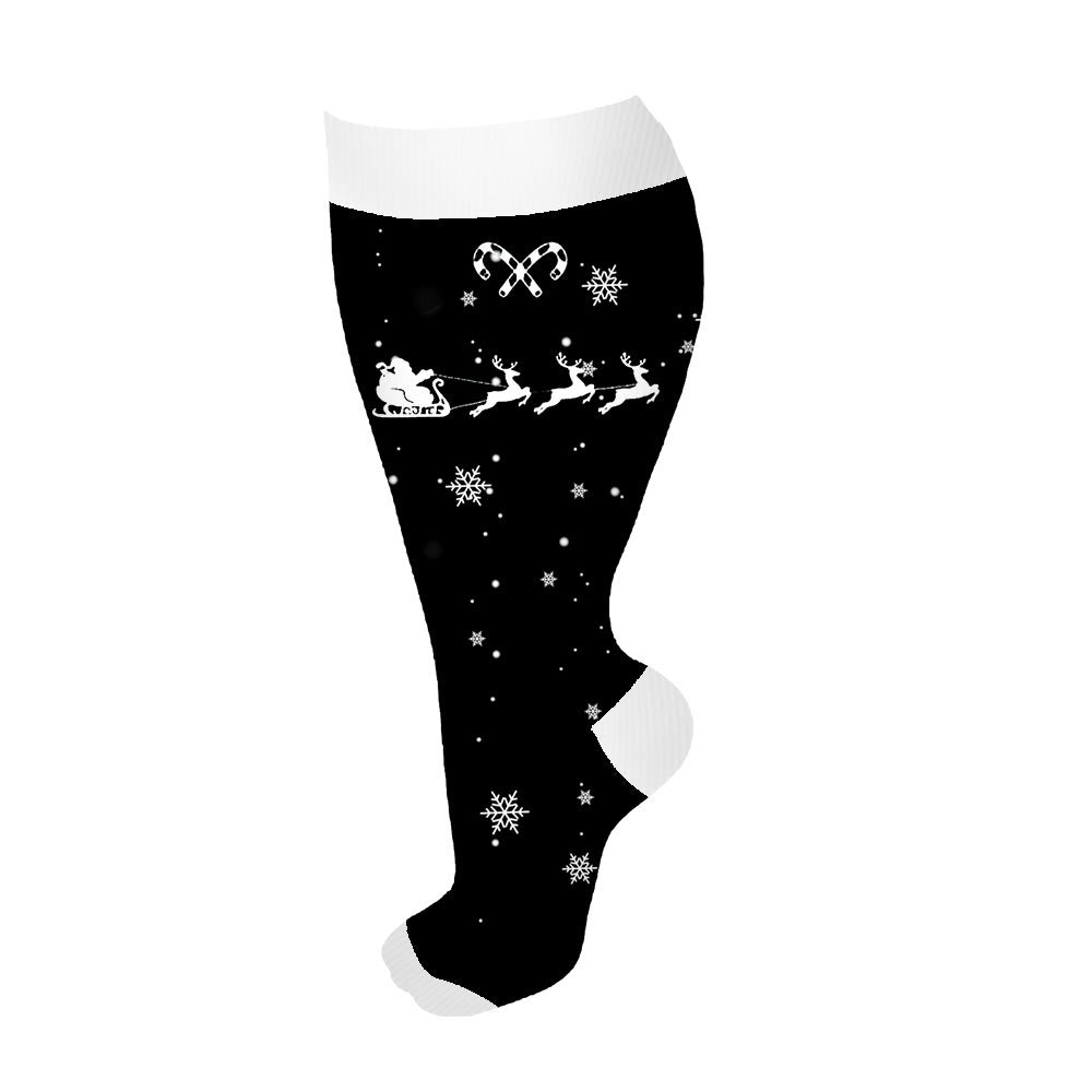 Chaussettes de compression grande taille motif canne à sucre (3 paires) - Noir - 4XL - image 11