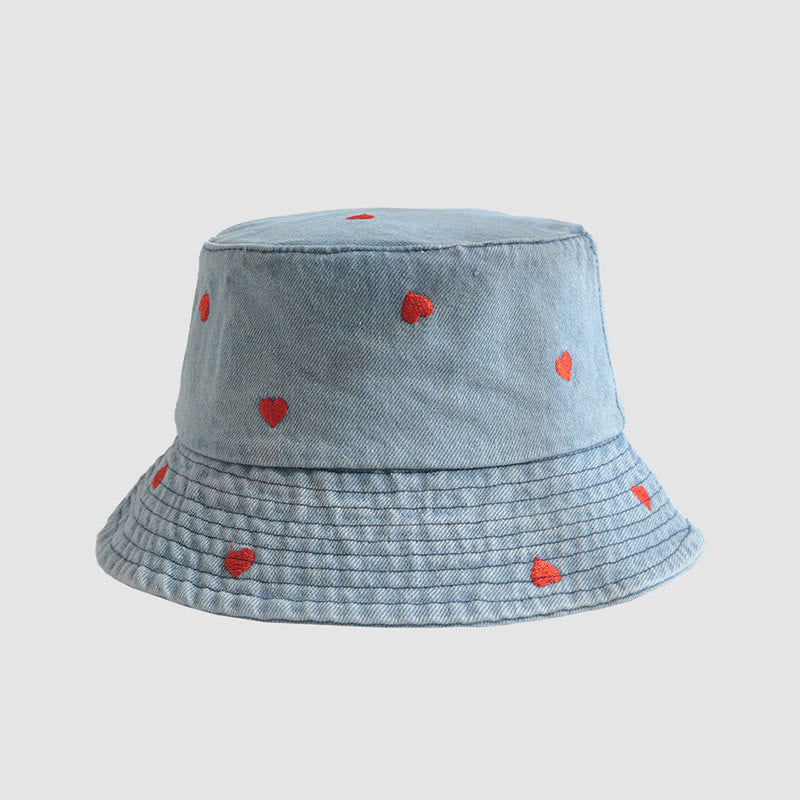 Chapeau bob cœur grande taille - Bleu clair - Taille unique - image 2