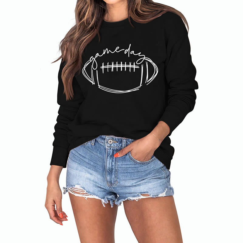 Sweat-shirt blanc imprimé rugby grande taille