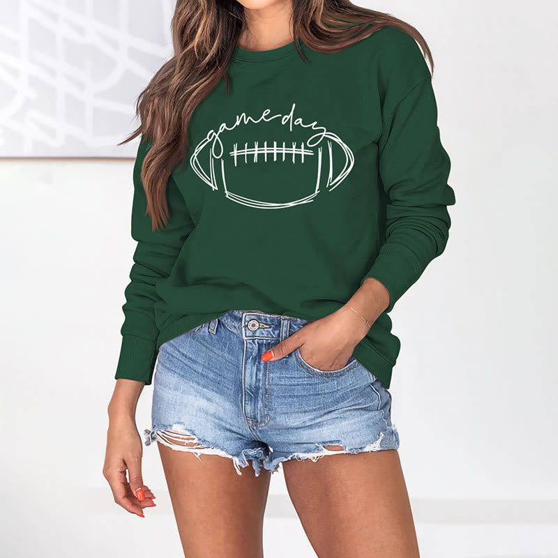 Sweat-shirt blanc imprimé rugby grande taille