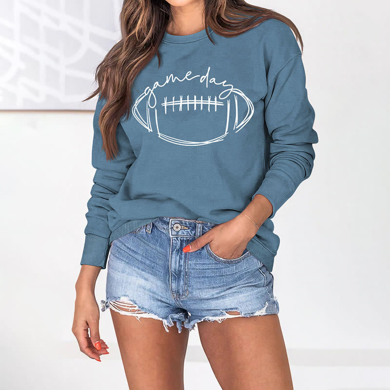 Sweat-shirt blanc imprimé rugby grande taille