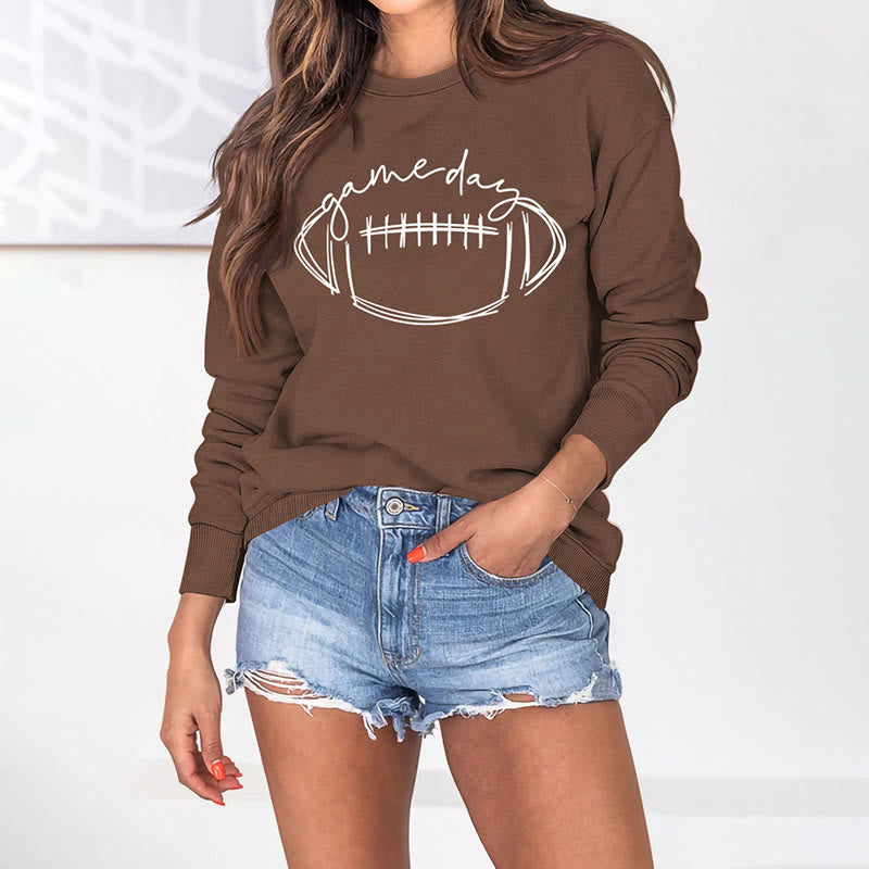 Sweat-shirt blanc imprimé rugby grande taille