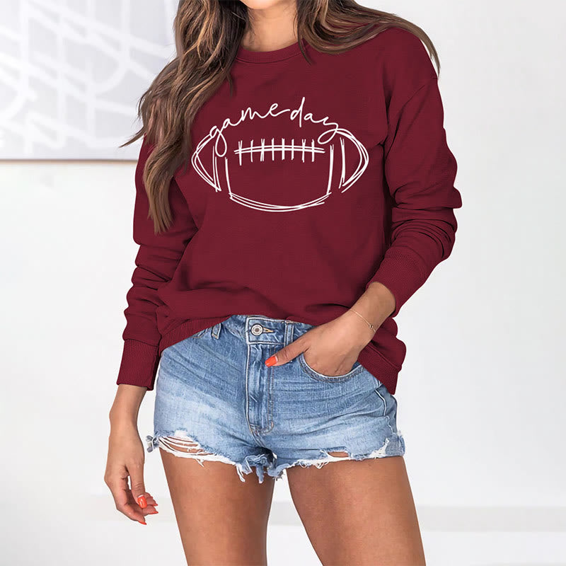 Sweat-shirt blanc imprimé rugby grande taille