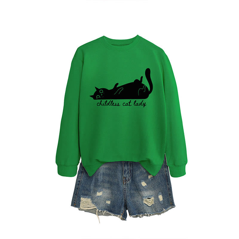 Sweat-shirt chat mignon grande taille - Vert - 2XL - image 4