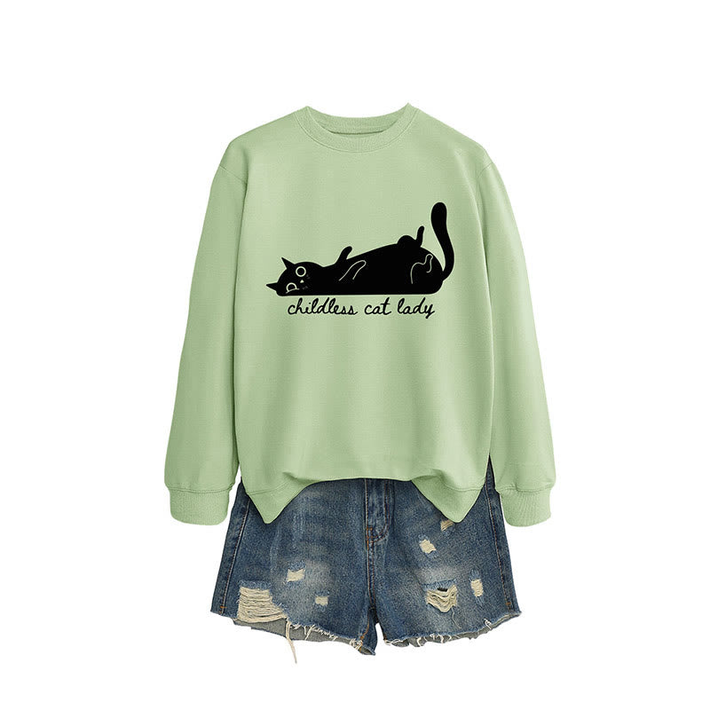 Sweat-shirt chat mignon grande taille - Vert olive - 2XL - image 11