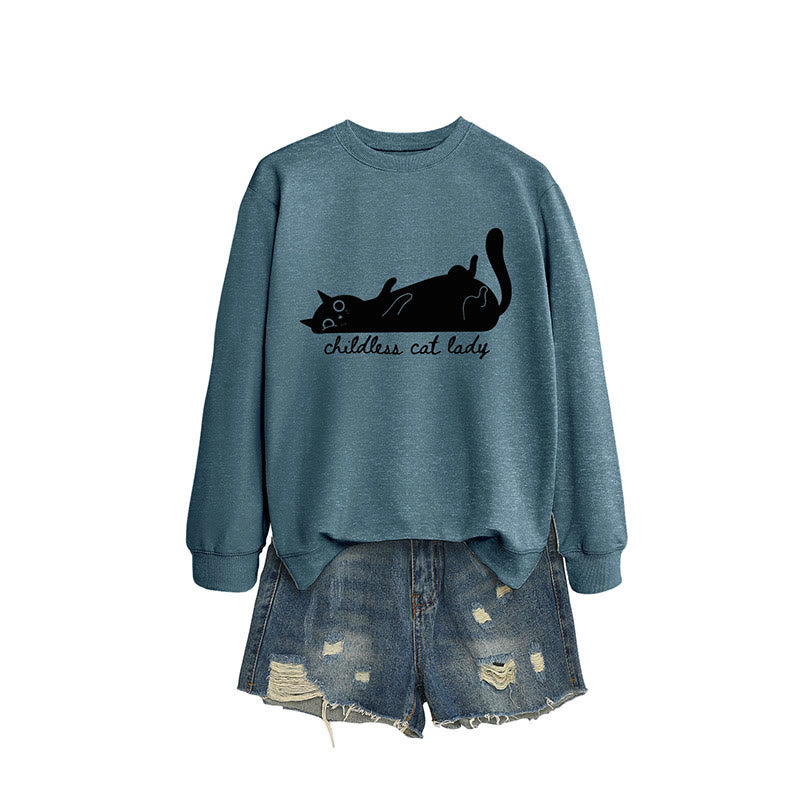 Sweat-shirt chat mignon grande taille - Bleu - 2XL - image 15
