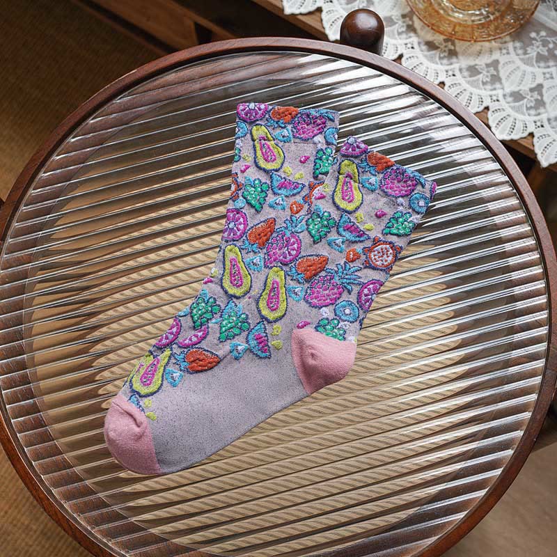 Chaussettes à imprimé fruit (5 paires) - Rose - EU36-40 (US3-7) - image 9