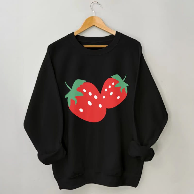 Sweat-shirt fraise grande taille - Noir - 3XL - image 3