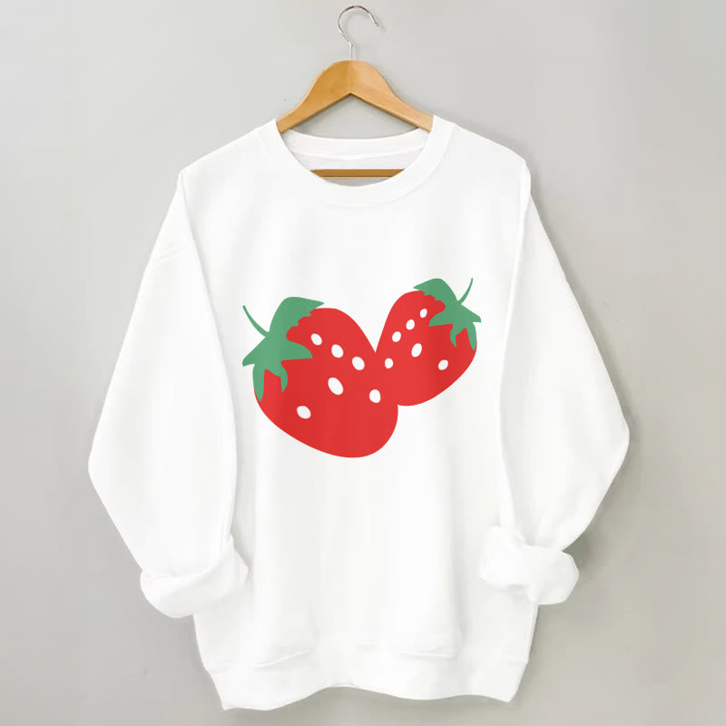 Sweat-shirt fraise grande taille - Blanc - 3XL - image 4