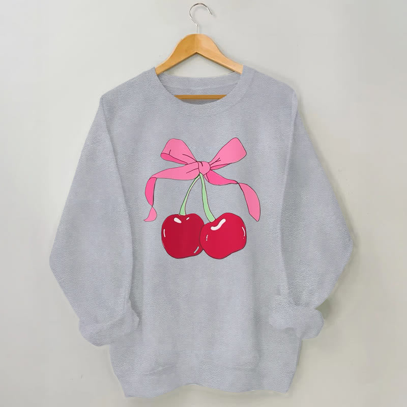 Sweat-shirt grande taille à grosses cerises - Gris - 3XL - image 2
