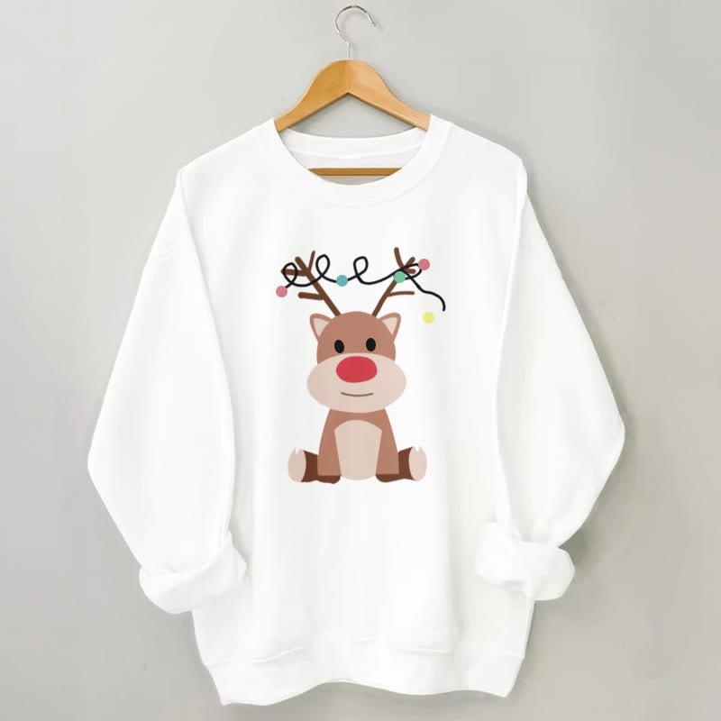 Sweat-shirt élan grande taille - Blanc - 3XL - image 4