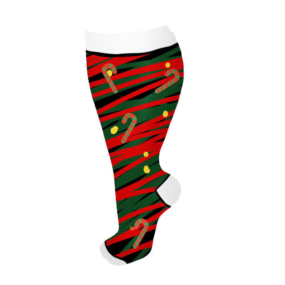 Chaussettes de compression à pois grande taille motif bonhomme en pain d'épices