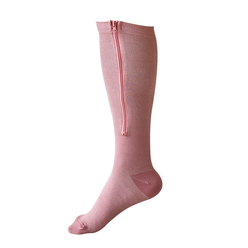 Chaussettes de compression à fermeture éclair de couleur unie, grandes tailles (2XL-7XL) (3 paires)