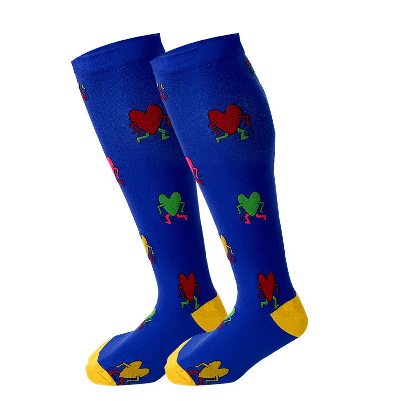 Chaussettes de compression à motifs amusants, grandes tailles (2XL-7XL)