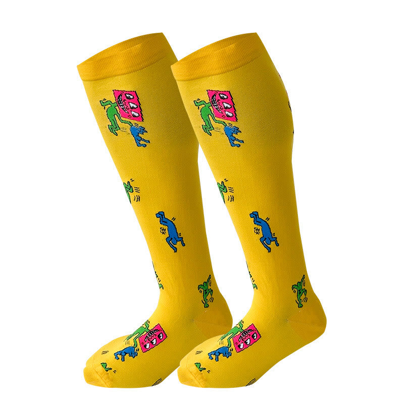 Chaussettes de compression à motifs amusants, grandes tailles (2XL- 7XL) (3 paires)