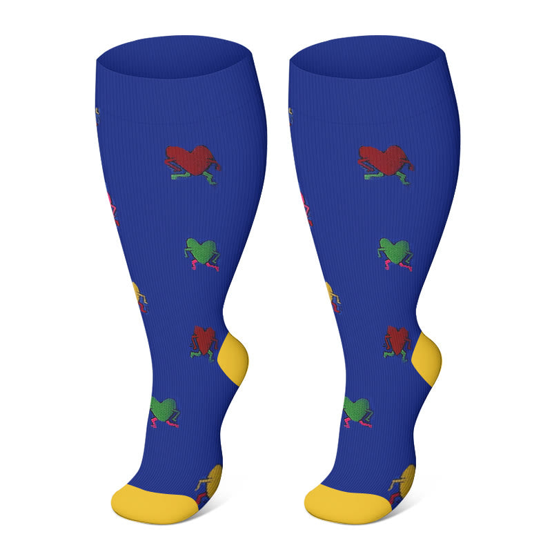 Chaussettes de compression à motifs amusants, grandes tailles (2XL- 7XL) (3 paires)