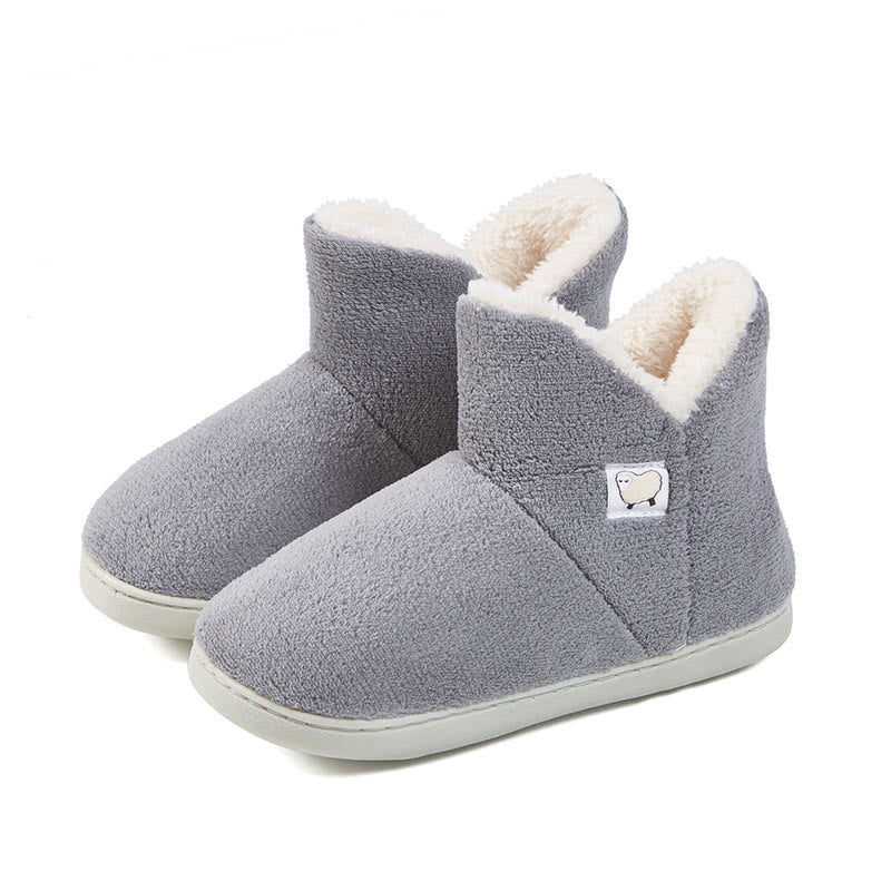 Chaussons épais montants grande taille - Gris - EU44-45 (US13-14) - image 8