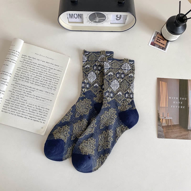 Chaussettes rétro à motif diamant (5 paires)