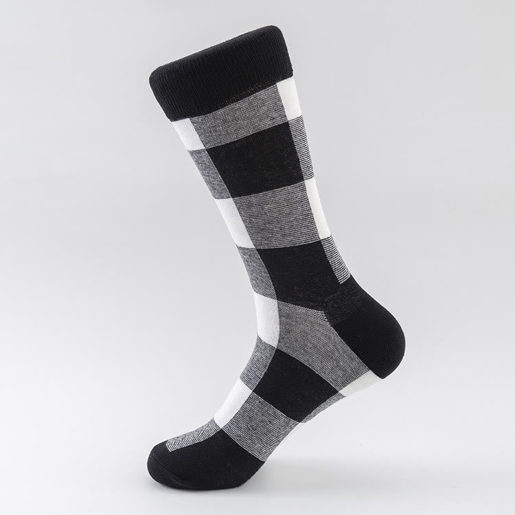 Chaussettes mi-mollet à carreaux grande taille (5 paires)