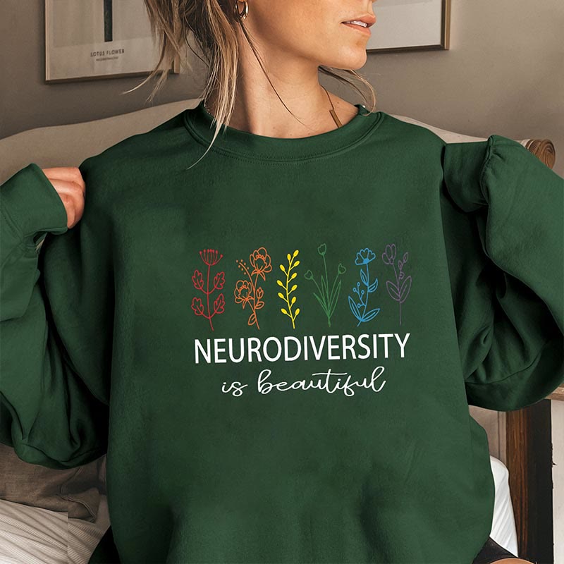 Sweat-shirt à texte fleuri grande taille - Vert foncé - 3XL - image 5