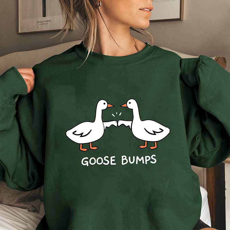 Sweat-shirt chair de poule grande taille - Vert foncé - 3XL - image 5