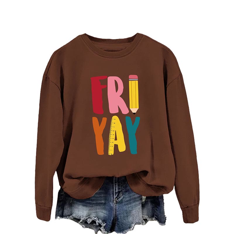 Sweat-shirt à imprimé crayon grande taille du vendredi