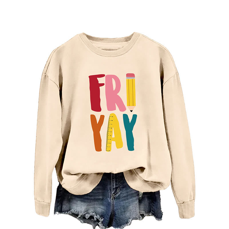 Sweat-shirt à imprimé crayon grande taille du vendredi