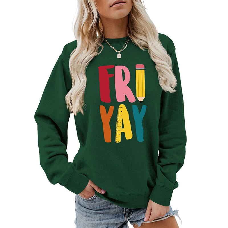 Sweat-shirt à imprimé crayon grande taille du vendredi