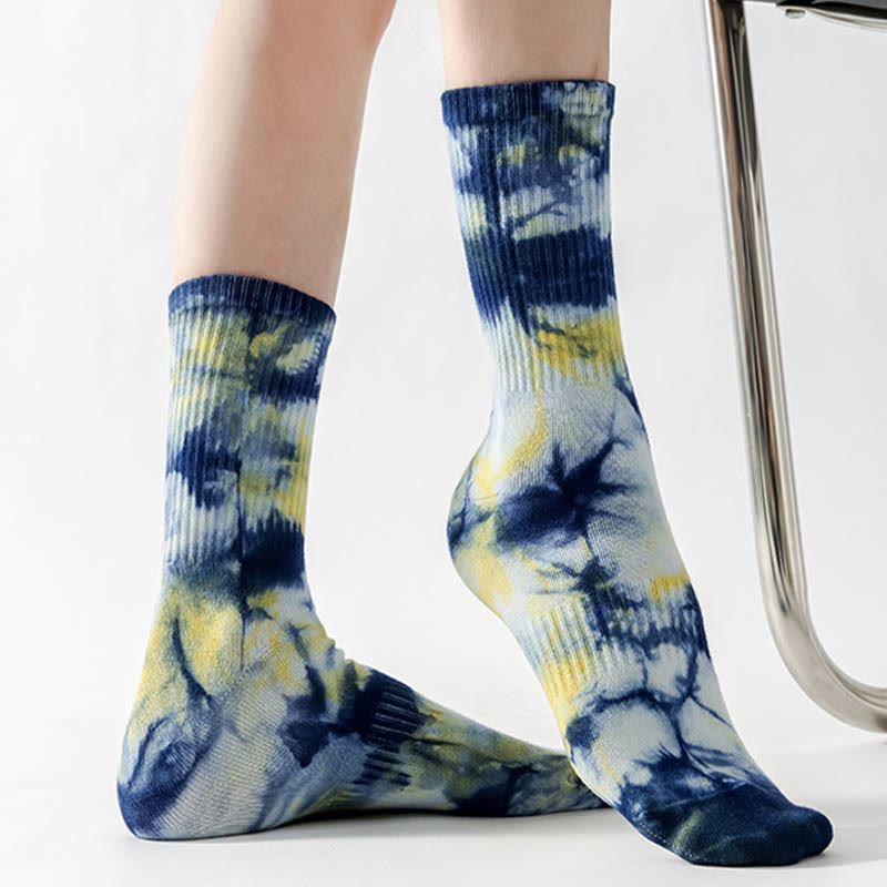 Chaussettes longues tie-dye grande taille (5 paires)