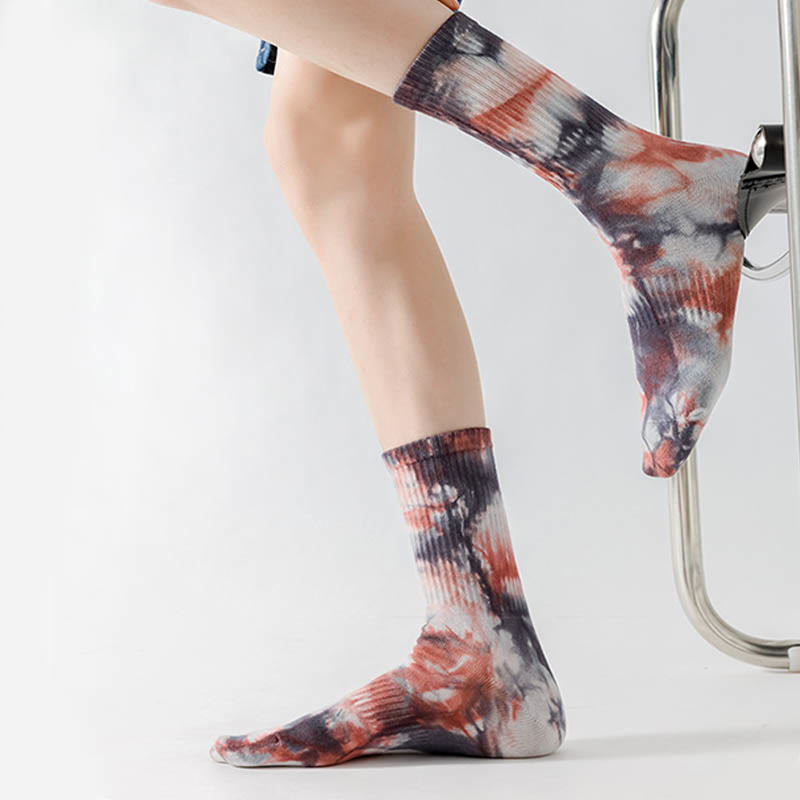 Chaussettes longues tie-dye grande taille (5 paires)