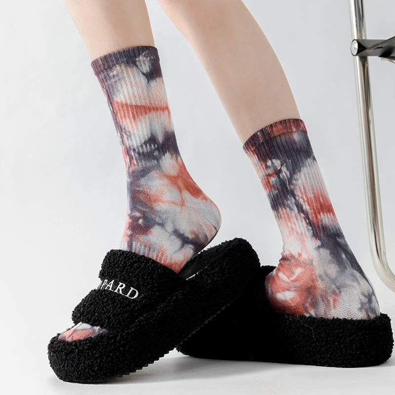 Chaussettes longues tie-dye grande taille (5 paires)