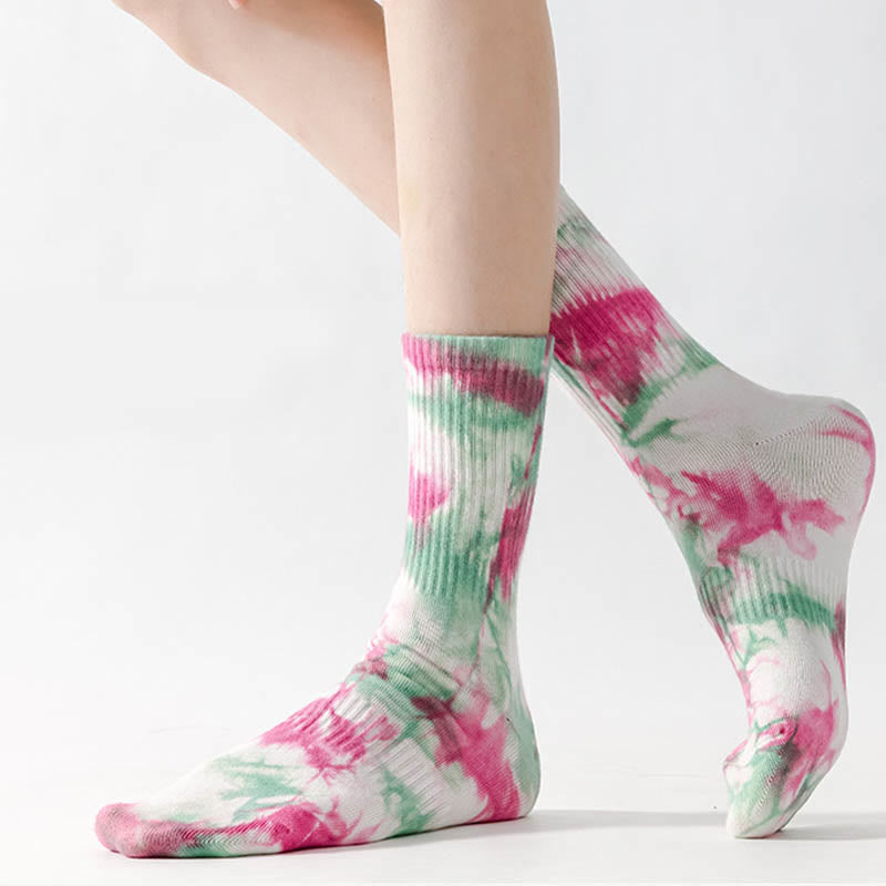 Chaussettes longues tie-dye grande taille (5 paires)