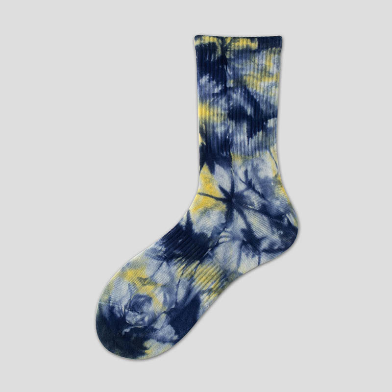 Chaussettes tie-dye tendance (5 paires) - Bleu marine - EU37-42 (US4-8.5) - image 11