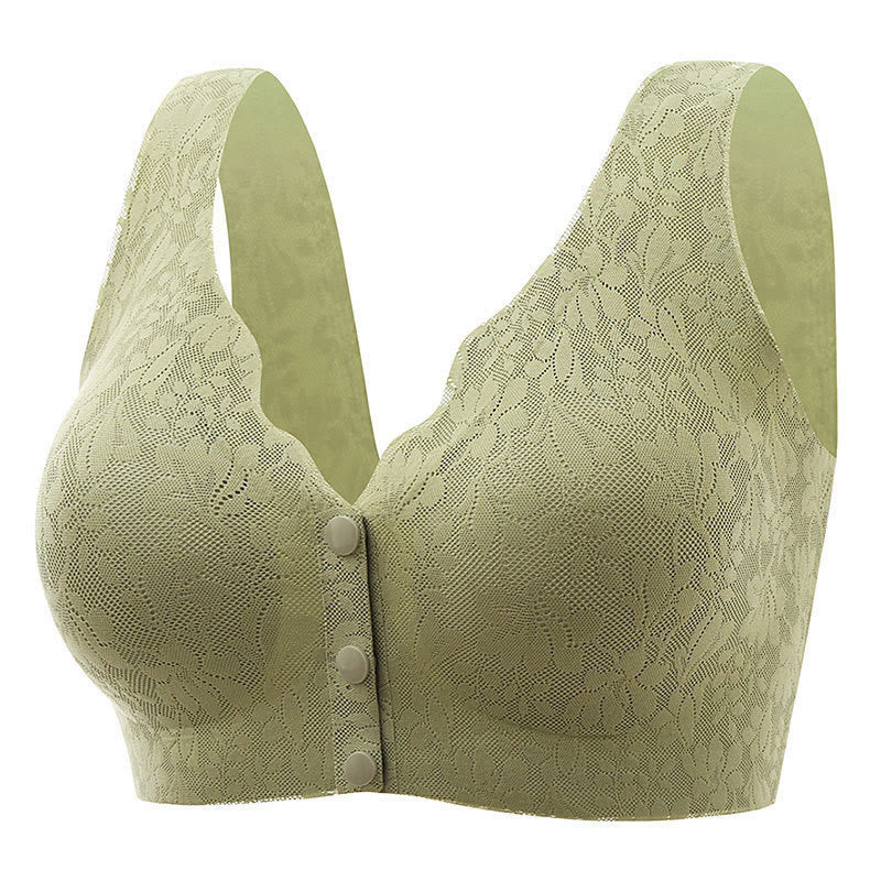 Soutiens-gorge sans armatures confortables à boutons sur le devant (paquets de 2) - Vert - 3XL - image 9