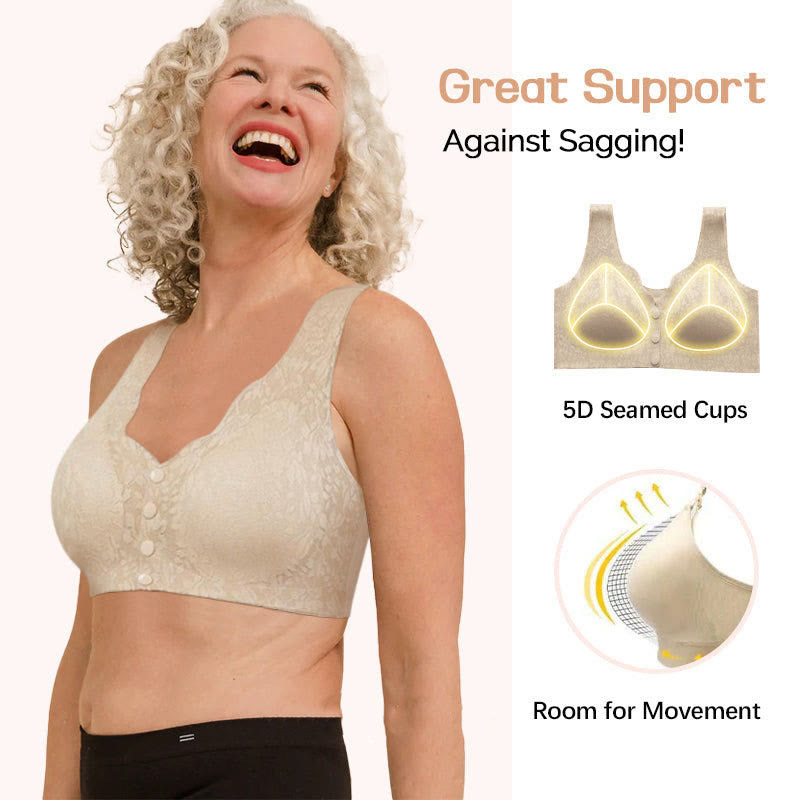 Soutiens-gorge sans armatures confortables à boutons sur le devant grande taille (lot de 2)