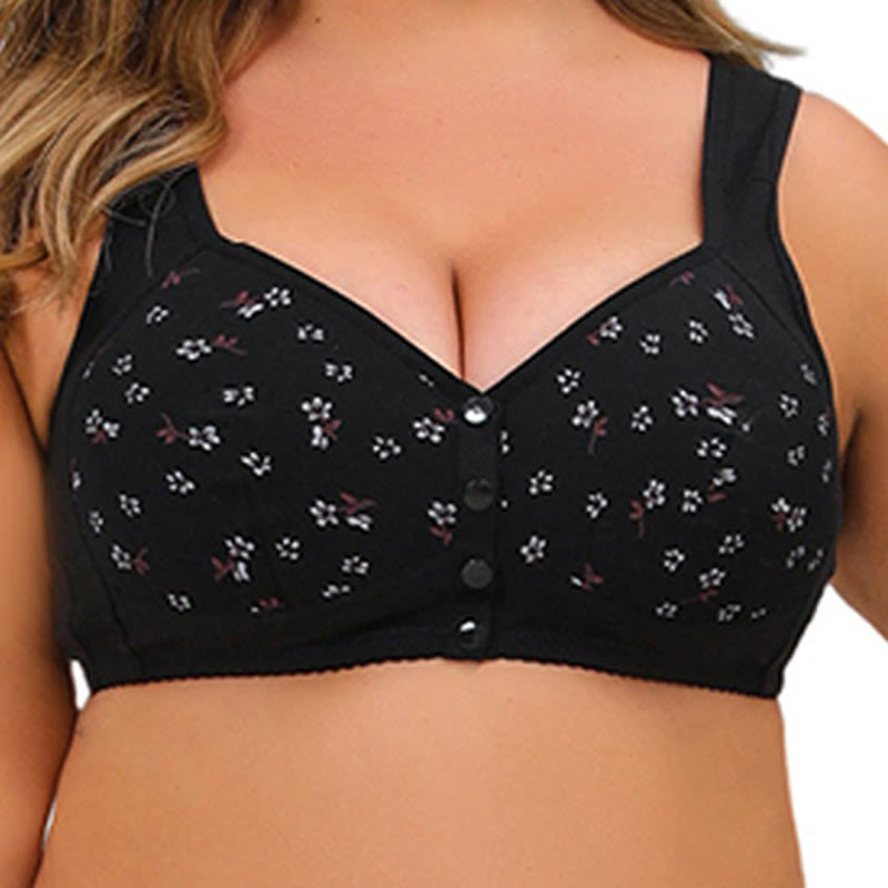 Soutien-gorge sans armatures à fermeture frontale grande taille
