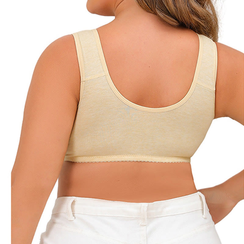 Soutien-gorge sans armatures à fermeture frontale grande taille