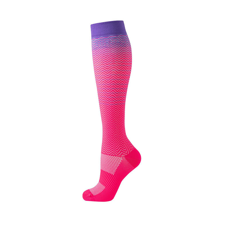 Chaussettes de compression à rayures dégradées (6 paires)