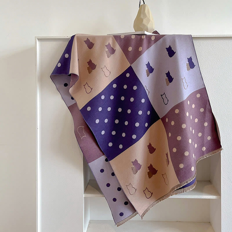 Écharpe douce à pois - Violet - Taille unique - image 12